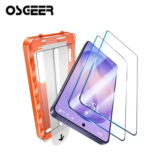 OSGEER 2 แพ็คสําหรับ Samsung Galaxy S26 S25 S24 Ultra Plus ปกป้องหน้าจอ - กระจกนิรภัย, [ปลดล็อคลายนิ้วมือ] ติดตั้งง่าย, ความแข็ง 9H, HD-Clear, 3D Full-covering