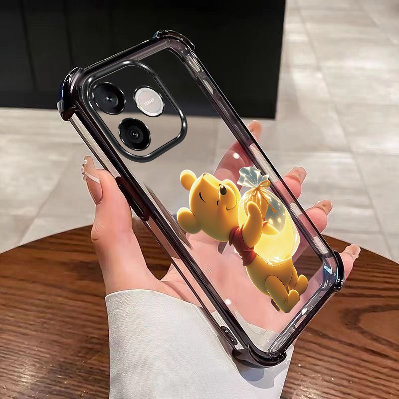 OPPO A6C A6s 5G A6t Pro A6x A6 Pro 5G Case Winnie The Pooh Lovely Cover Super Drop Protection Case Clear Soft Cover