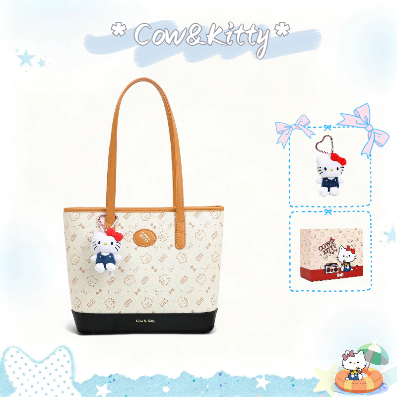 กระเป๋าโท้ต Cow&Kitty ดีไซน์น่ารัก ขนาดใหญ่สำหรับผู้หญิง