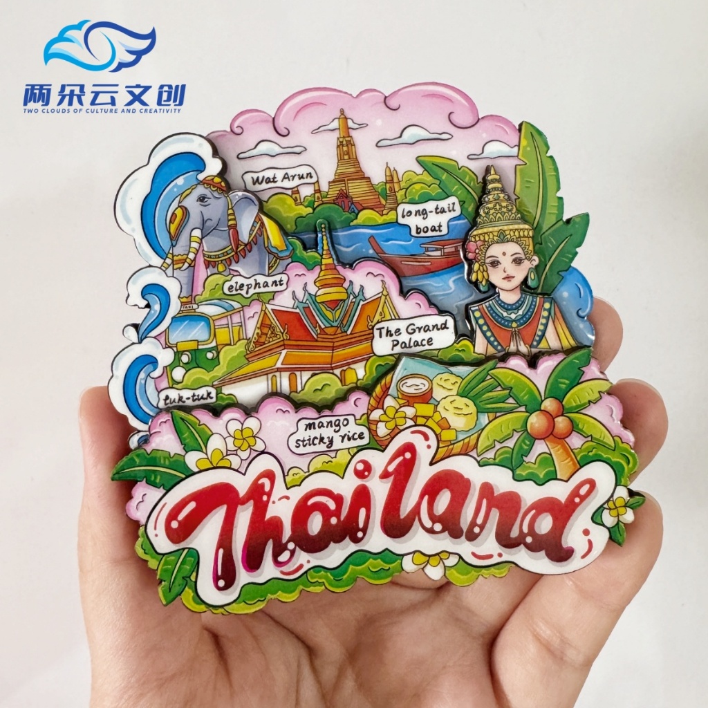 Thailand Travel ของที่ระลึก สติ๊กเกอร์ติดตู้เย็น Great Palace Zheng Wang Temple ของที่ระลึก Magnetic