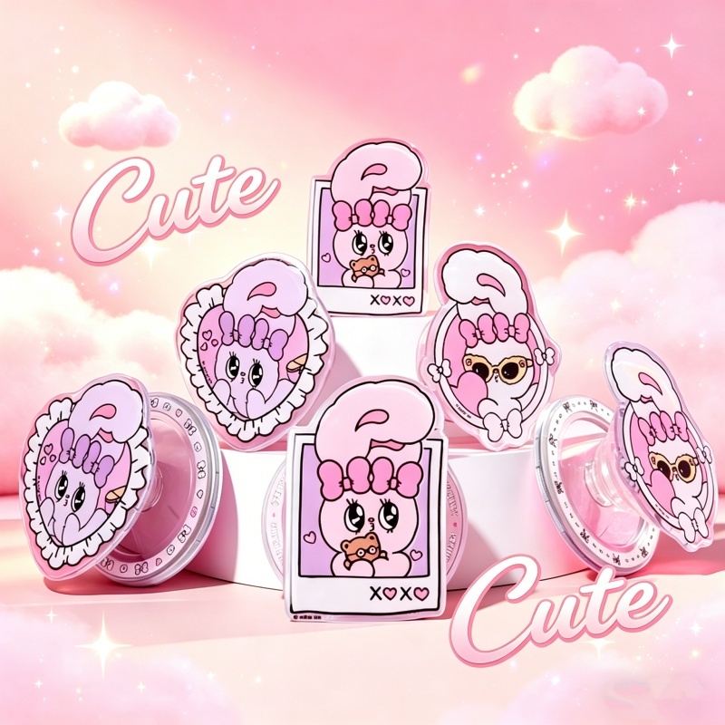 Esther Bunny Posocket Magnetic Phone Griptok Grip Toak Stand สําหรับ IPhone ที่วางเคสชาร์จไร้สายแบบพับได้แหวน