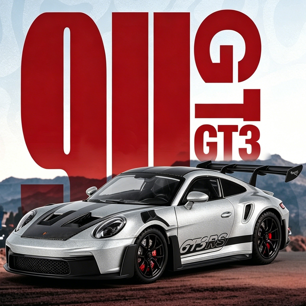 DL 1: 24 Porsche GT3RS โลหะของเล่นรถDiecastรถสําหรับชายเด็กจําลองเสียงLight Effectของขวัญงานอดิเรกคอลเลกชัน