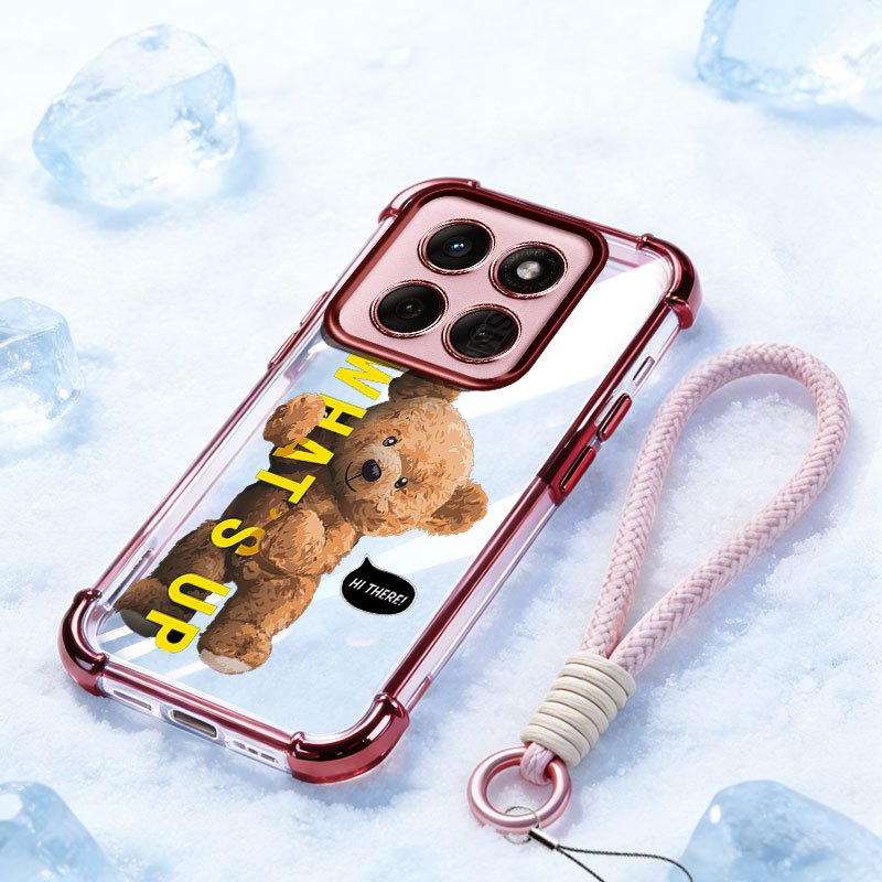 YBD สําหรับ Motorola Moto G56 G86 G15 Power G77 G67 Lucky ตุ๊กตาหมี Anti Drop High-end Clear ด้านล่า