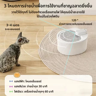สัตว์เลี้ยง ใหม่ไร้สายอัจฉริยะตรวจจับหมุนเวียนน้ําสัตว์เลี้ยงอัตโนมัติน้ําพุแมวสมาร์ทตู้น้ําสัตว์เลี้ยง