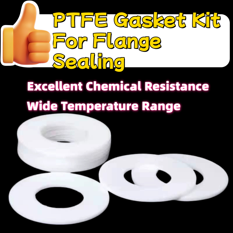 ชุดปะเก็น PTFE สําหรับซีลหน้าแปลน, แหวนแบนเทฟลอน Virgin DN25 DN32 DN40 DN50 DN65 DN80, เครื่องซักผ้า