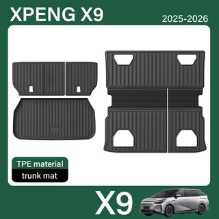 เหมาะสำหรับ 2025 2026 XPENG X9 แผ่นรองพื้นห้องโดยสารด้านหลัง แผ่นรองพื้นที่เก็บของ แผ่นรองพื้นท้ายรถแบบดัดแปลง เบาะนั่ง TPE อุปกรณ์ตกแต่งภายใน