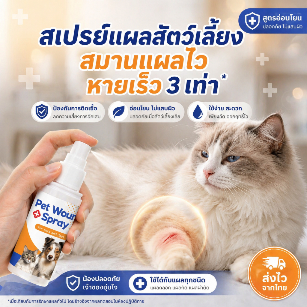 ✅สูตรปลอดภัย อุ่นใจกว่า✅UM สเปรย์พ่นแผล สเปรย์นาโน แผลแห้งไว ซื้อ 2 แถม 1  สมานแผลไว ฆ่าเชื้อแบคทีเรีย สำหรับสุนัข แมว และสัตว์เลี้ยงทุกชนิ ส่วนผสมจากธรรมชาติ ไม่ระคายเคือง ปลอดภัยหากสัตว์เลีย