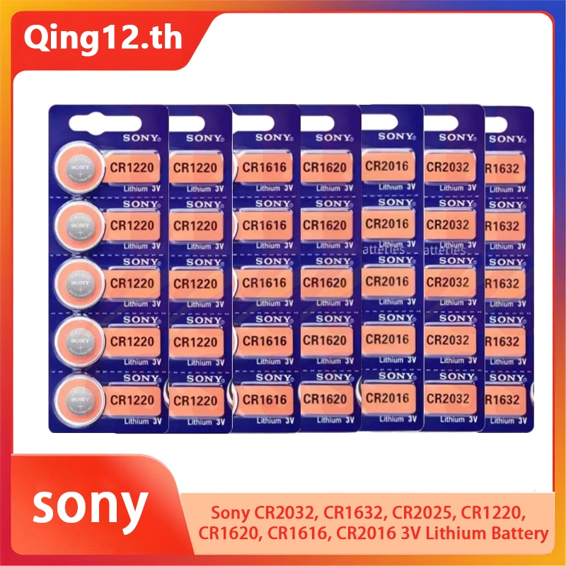 แบตเตอรี่นาฬิกา Sony CR2032, CR1632, CR2025, CR1220, CR1620, CR1616, CR2016 แบตเตอรี่ปุ่ม
