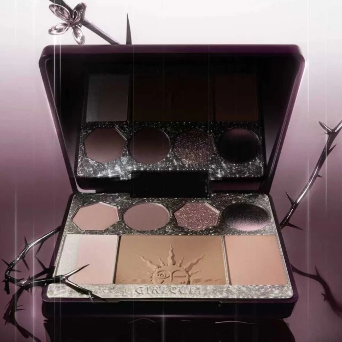 GIRLCULT Brown Purple Black Multi-Face Palette Shimmer Grey-Pink Blush Cool Matte Black Eyeshadow