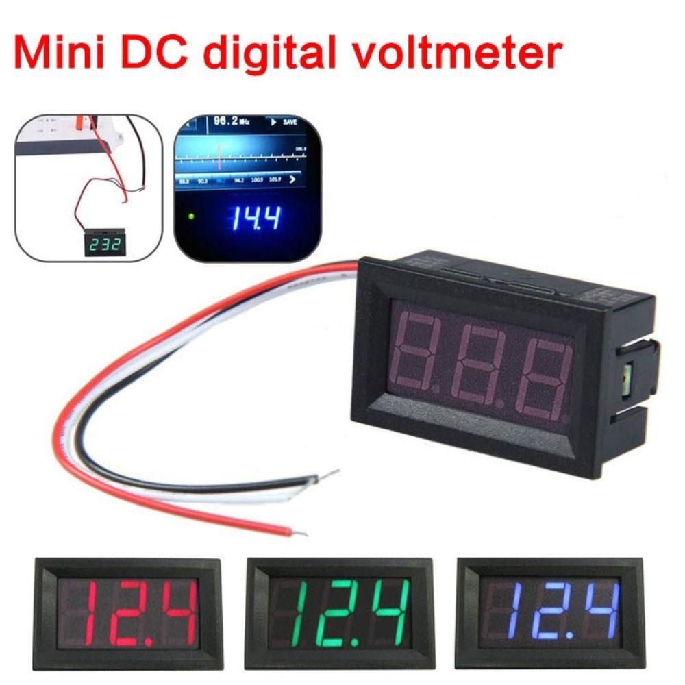 โวลต์มิเตอร์แบบดิจิตอล 2 สาย วัดโวลท์ DC วัดไฟ 5 ถึง 120 โวลท์ 3สี แดง เขียว ฟ้ากลับใหม่