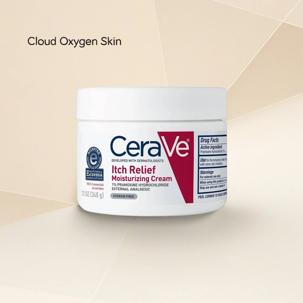 CERAVE ขายร้อนCeraVe Itch Relief Moisturizing Cream 340g, Steroid-Free Care สําหรับคัน, ผิวแห้งและระ