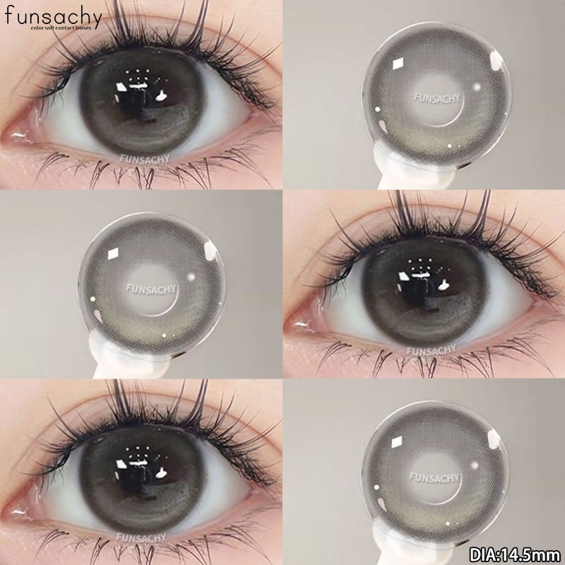 Funsachy ตอนแทคเลนส์สายตาสั้น 0.0~-800 คอนแทคเลนส์รายวัน ธรรมชาติ ตาโต 2 ชิ้น 1 คู่ 1 ปี จัดส่งจากประเทศไทย