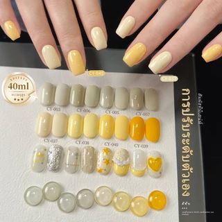 XEIJAYI 40ml - ยาทาเล็บเจลสีเหลืองมะม่วงและสีเทาแอปริคอต ขนาด ขนาดใหญ่ เหมาะสำหรับร้านทำเล็บและทำเองที่บ้าน