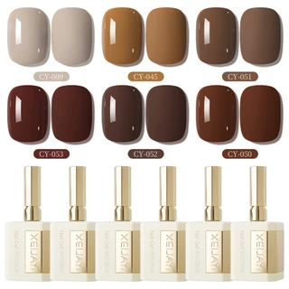 XEIJAYI 40ml-สไตล์ใหม่นมชาเกาลัดสีน้ําตาลเจลยาทาเล็บทนทานเหมาะสําหรับทุกสีผิว