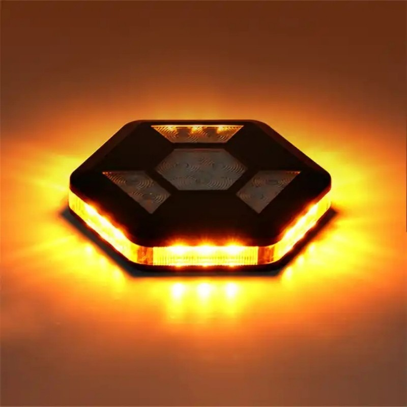 ไฟสัญญาณเตือนแม่เหล็ก LED หมุนได้ 360 องศา แบบชาร์จไฟได้ สำหรับรถยนต์
