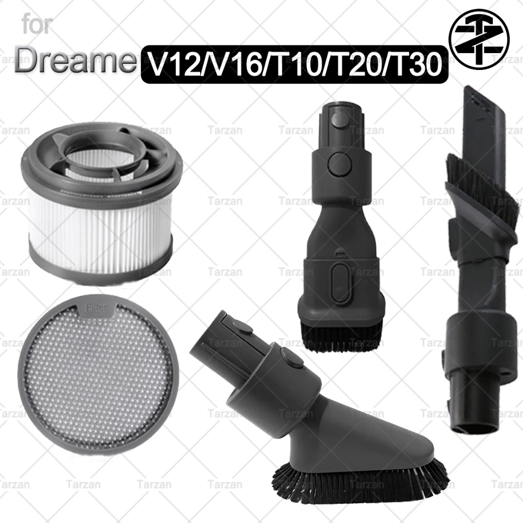สําหรับ Dreame เครื่องดูดฝุ่น V12, V16, T10, T20, T30 Accessories : ไส้กรอง, ไส้กรอง, ดูด 2 in 1, ดูดช่องว่าง, การดูดแบนสั้น