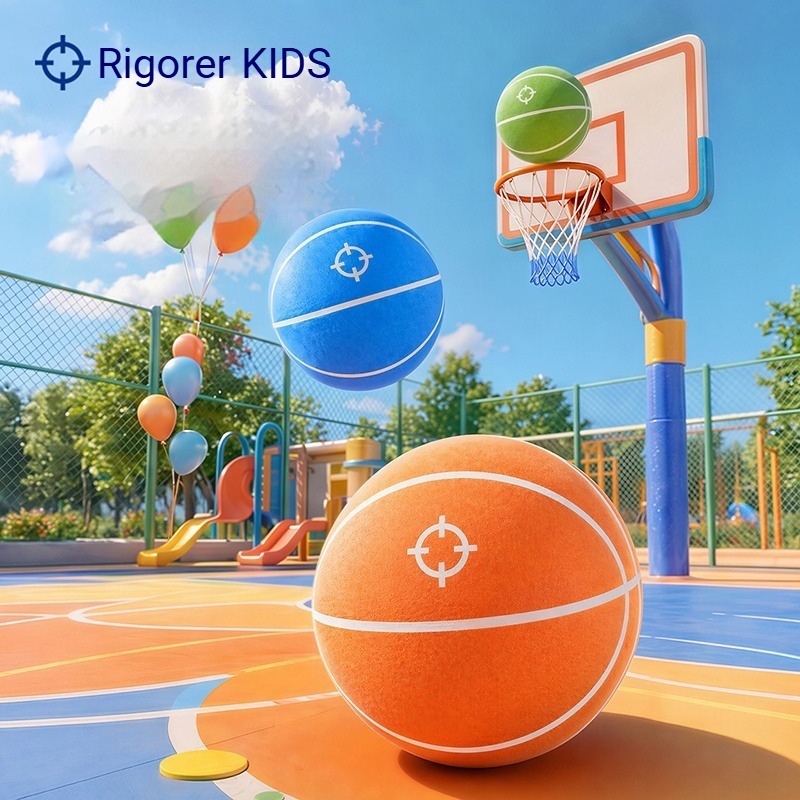 Ricorer บาสเก็ตบอลเงียบขนาด 7 ลูกบอลโฟมเงียบการฝึกอบรมในร่มกีฬาเสียงรบกวนต่ําสําหรับผู้ใหญ่เด็ก