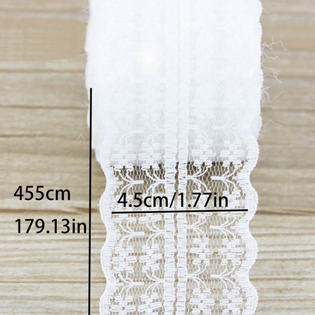 (5หลา/ม้วน) 45มม ลูกไม้สีขาวของขวัญบรรจุภัณฑ์วัสดุผ้าริบบิ้นตกแต่งน่ารัก ราคา ถูกที่สุด ดีลบีเคเค แกลเลอรีภาพที่ 9