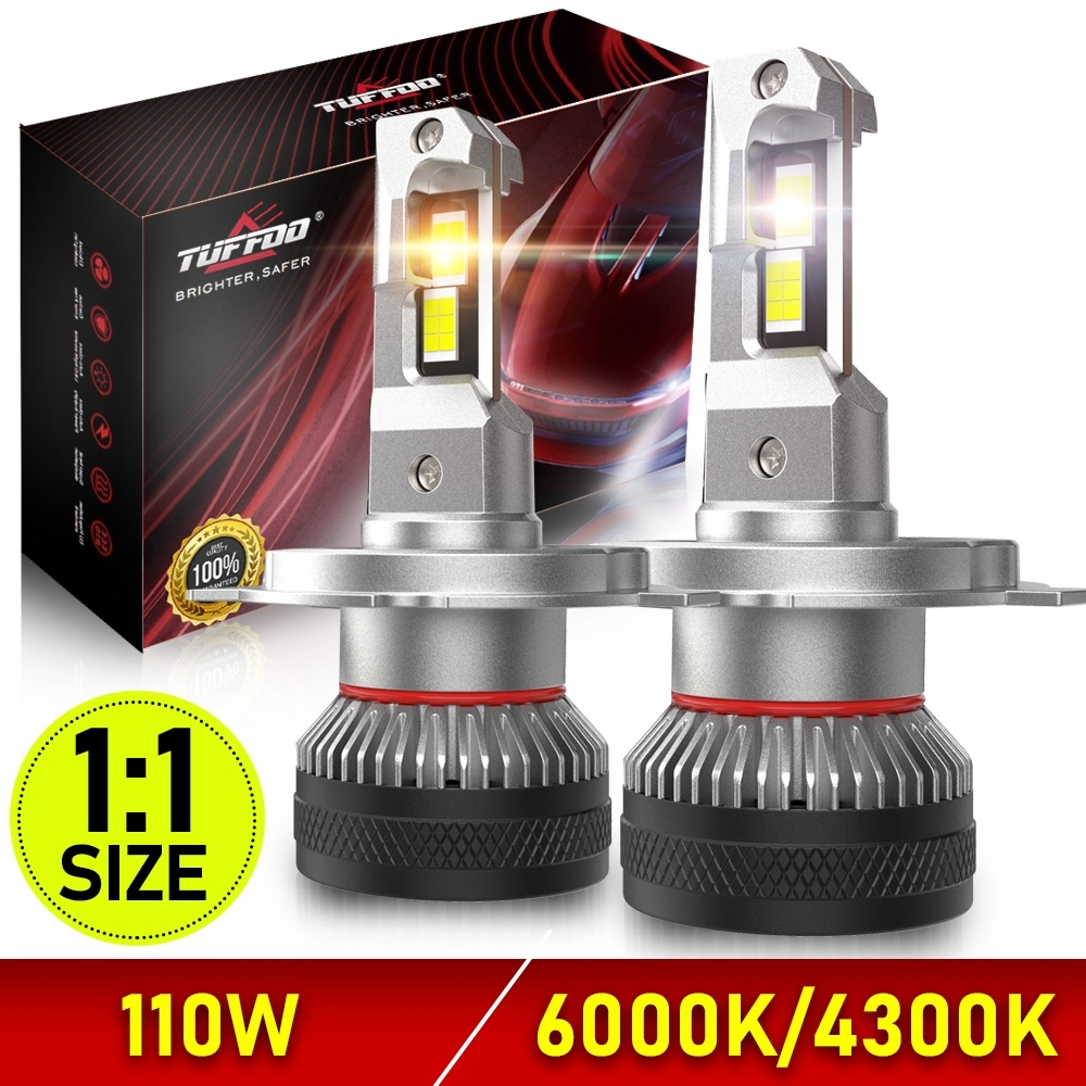 Tuffoo 【M5】1:1 ขนาด 2PCS H4 / H19 รถ LED ไฟหน้าหลอดไฟต่ําสูงสําหรับมอเตอร์ Canbus Plug And Play 6000