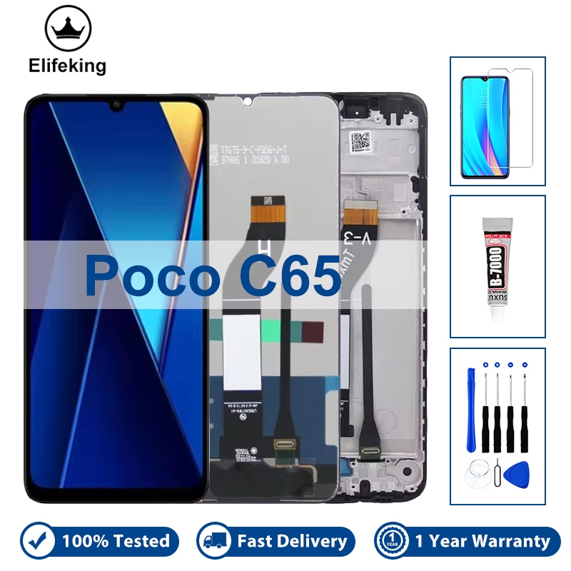 สําหรับ Xiaomi Poco C65 จอแสดงผล LCD 2310FPCA4G 2310FPCA4I แผงสัมผัส Screen Digitizer Assembly กรอบเ