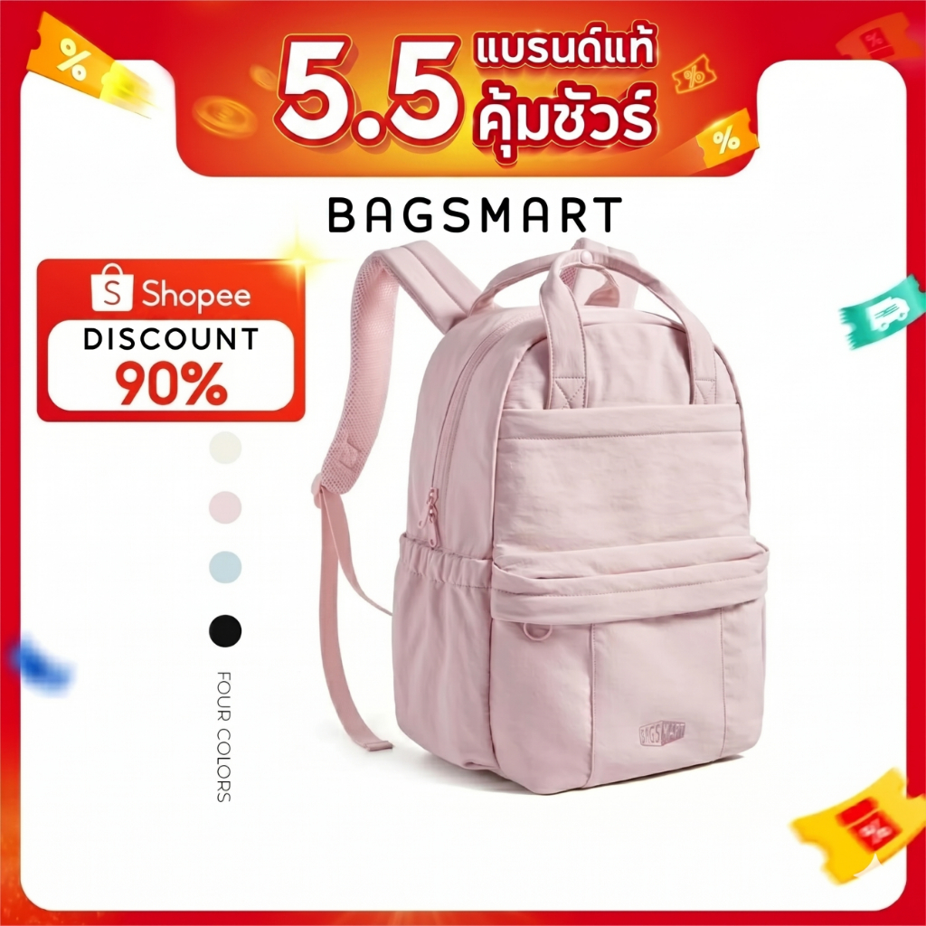 BAGSMAT Casual กระเป๋าเป้สะพายหลัง 14.3 นิ้วแล็ปท็อปกระเป๋าเป้สะพายหลัง Daypack SchoolBag College Bookbag ทํางานกลับแพ็คน่ารักคอมพิวเตอร์กันน้ํา