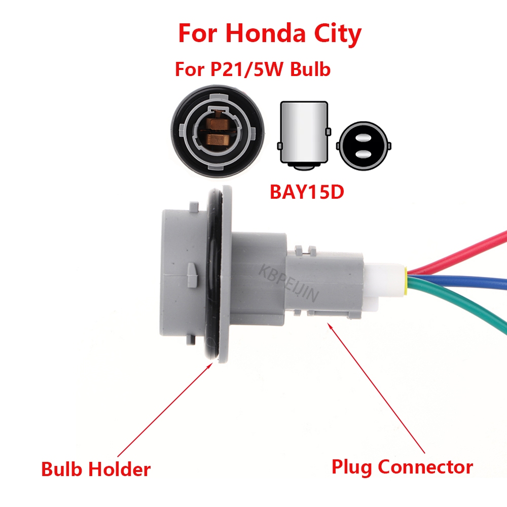 BAY15D 1157 ที่ใส่หลอดไฟสําหรับขั้วต่อปลั๊กไฟเบรค Honda City