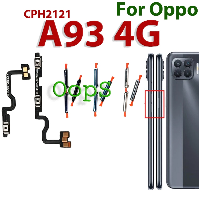ด้านหลัง A93 4G เปิดปุ่มปรับระดับเสียง Flex สําหรับ OPPO A93 4G ปุ่มด้านข้างสายริบบิ้น