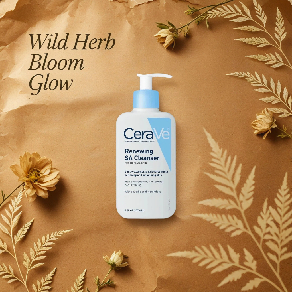 CERAVE  ขายดีCeraVe Renewing SA Cleanser 237ml, Gentle Exfoliating & Barrier Repair Cleanser