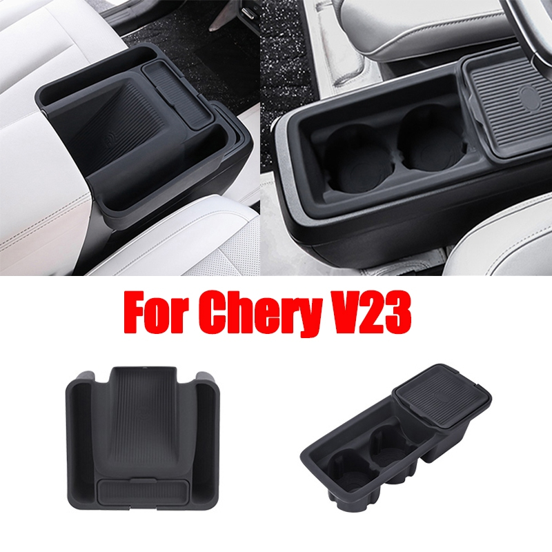 For Chery V23 รถที่เท้าแขนกล่องกล่องเก็บถ้วยน้ําผู้ถือแผ่นซิลิโคนป้องกันการลื่นการจัดเก็บและจัดระเบียบอุปกรณ์ตกแต่งภายใน