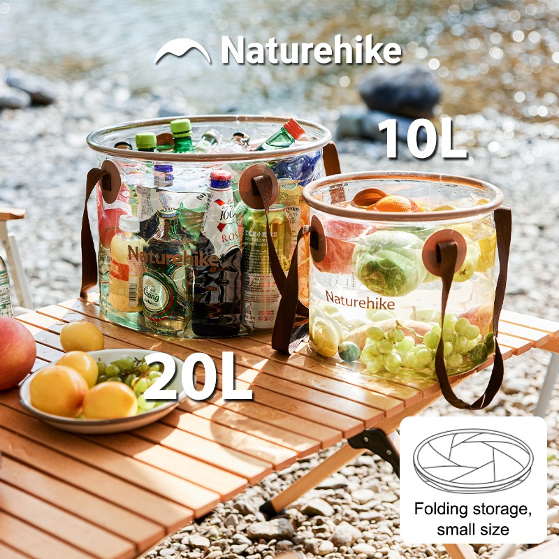 Naturehike Lingwo ถังน้ําพับรอบถังน้ํา 10L 20L Outdoor Camping Storage ถังน้ําแบบพกพาปิคนิคเครื่องมือสามารถใส่เครื่องดื่มผลไม้