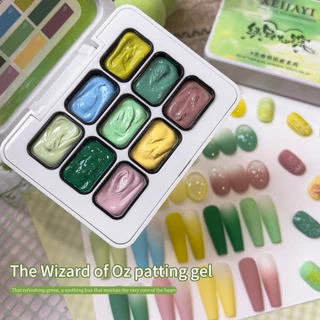 XEIJAYI-ชุดยาทาเล็บเจลไล่ระดับสีเขียวภาคสนามสไตล์ใหม่ซีรีย์สีเขียวสดเหมาะสําหรับทุกฤดูกาล
