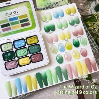 XEIJAYI-ชุดยาทาเล็บเจลไล่ระดับสีเขียวภาคสนามสไตล์ใหม่ซีรีย์สีเขียวสดเหมาะสําหรับทุกฤดูกาล