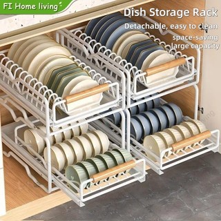 [Fast Shipping]Kitchen dish storage rack Cabinet bowl and dish storage rack with tray Glass and Cup Holder
