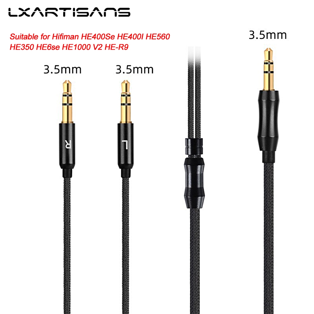 LXARTISANS HFM15 OFC สีดําไนลอนถักหูฟังสําหรับ Hifiman HE400Se HE400I HE560 HE350 HE6se HE1000 V2 HE