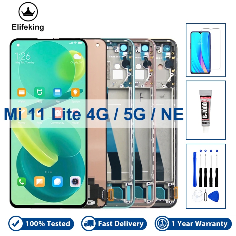 คุณภาพสูง LCD สําหรับ Xiaomi Mi 11 Mi11 Lite 4G 5G NE M2101K9AG M2101K9G จอแสดงผล Touch Screen Digit