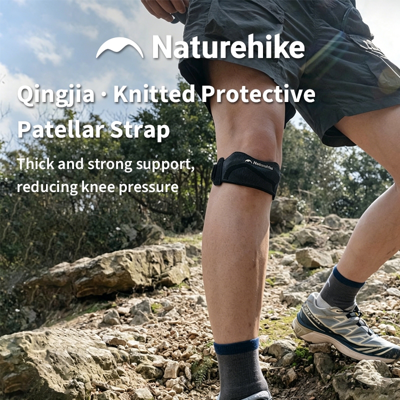 Naturehike Qingjia Breathable เข่าสนับสนุนสายรัดปรับ Anti-Slip EVA พร้อมเบาะรองนั่ง,บาสเกตบอล,ยกน้ําหนัก,ยิมการฝึกอบรม CNK2650DS014