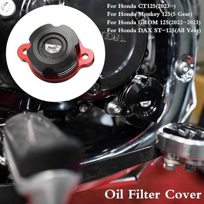 สําหรับHONDA monkey125 5 เกียร์DAX125 ST125 ct125 2022 2023 2024 อุปกรณ์เสริมฝาปิดกรองน้ํามัน