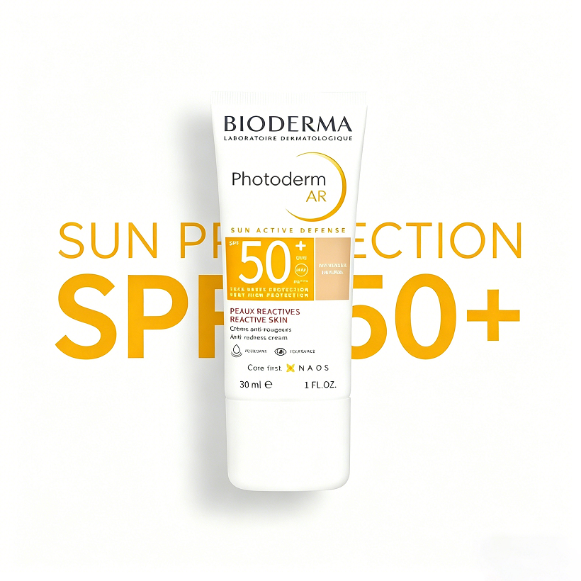 Bioderma Photoderm AR SPF50+ Sunscreen 30ml ครีมกันแดดที่ไม่ถูกต้องสีแดงสําหรับ Reactive Skin