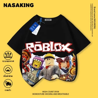 เสื้อยืดแขนสั้นเด็ก NASAผ้าคอตตอน ลายการ์ตูน ROBLOX สไตล์เกาหลี นุ่มสบาย เหมาะสำหรับเด็กอายุ 1-12 ปี