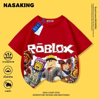 เสื้อยืดแขนสั้นเด็ก NASAผ้าคอตตอน ลายการ์ตูน ROBLOX สไตล์เกาหลี นุ่มสบาย เหมาะสำหรับเด็กอายุ 1-12 ปี