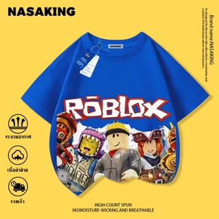 เสื้อยืดแขนสั้นเด็ก NASAผ้าคอตตอน ลายการ์ตูน ROBLOX สไตล์เกาหลี นุ่มสบาย เหมาะสำหรับเด็กอายุ 1-12 ปี