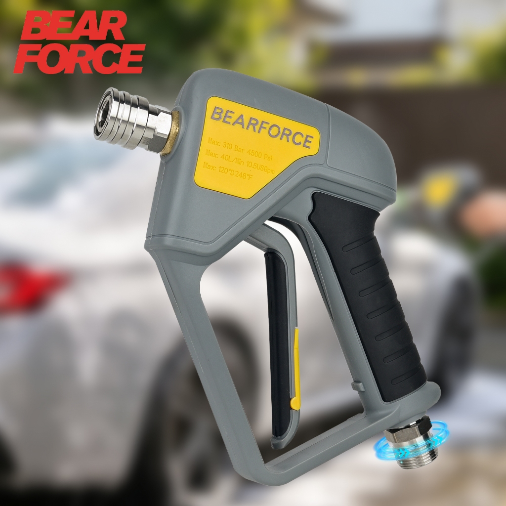 BEAR FORCE ปืนฉีดน้ําแรงดันสูง, M22-14mm หมุน Inlet, 1/4 "เชื่อมต่อด่วนสําหรับหัวฉีด Wands Foam Cannon, เหมาะสําหรับทําความสะอาดบ้านรายละเอียดล้างรถ