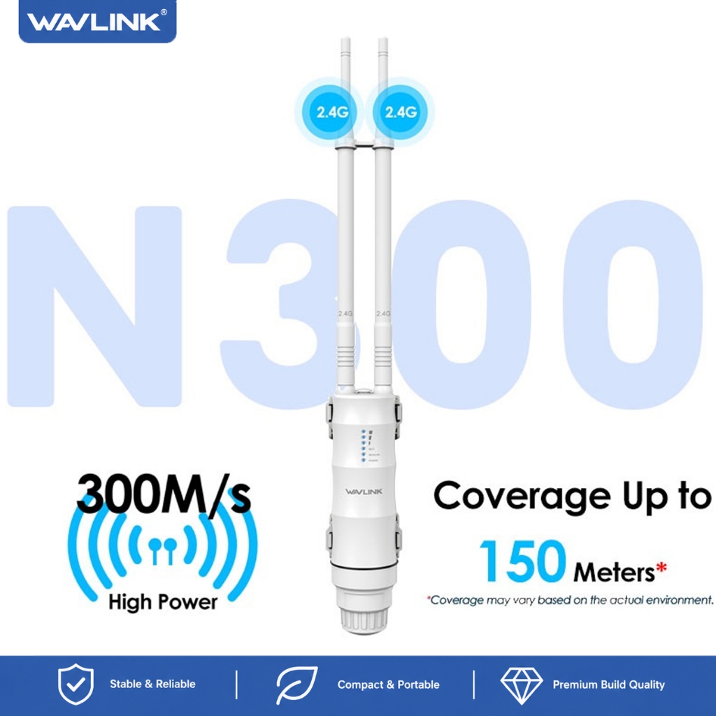 WAVLINK N300 Outdoor Wireless Access Point พร้อม PoE