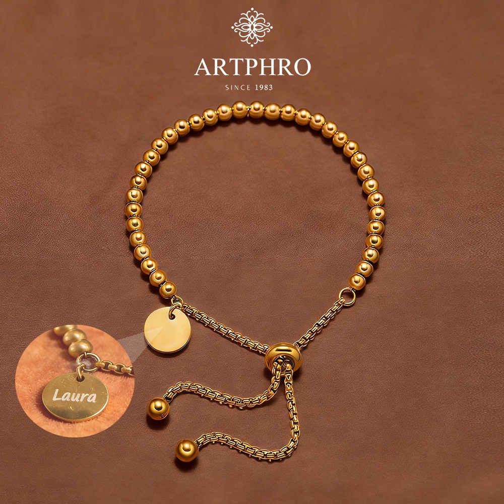 อาร์ตโบร สร้อยข้อมือลูกปัดปรับได้พร้อมจี้ทรงกลมที่ปรับแต่งได้ของขวัญสําหรับไอเดียแฟนสาว