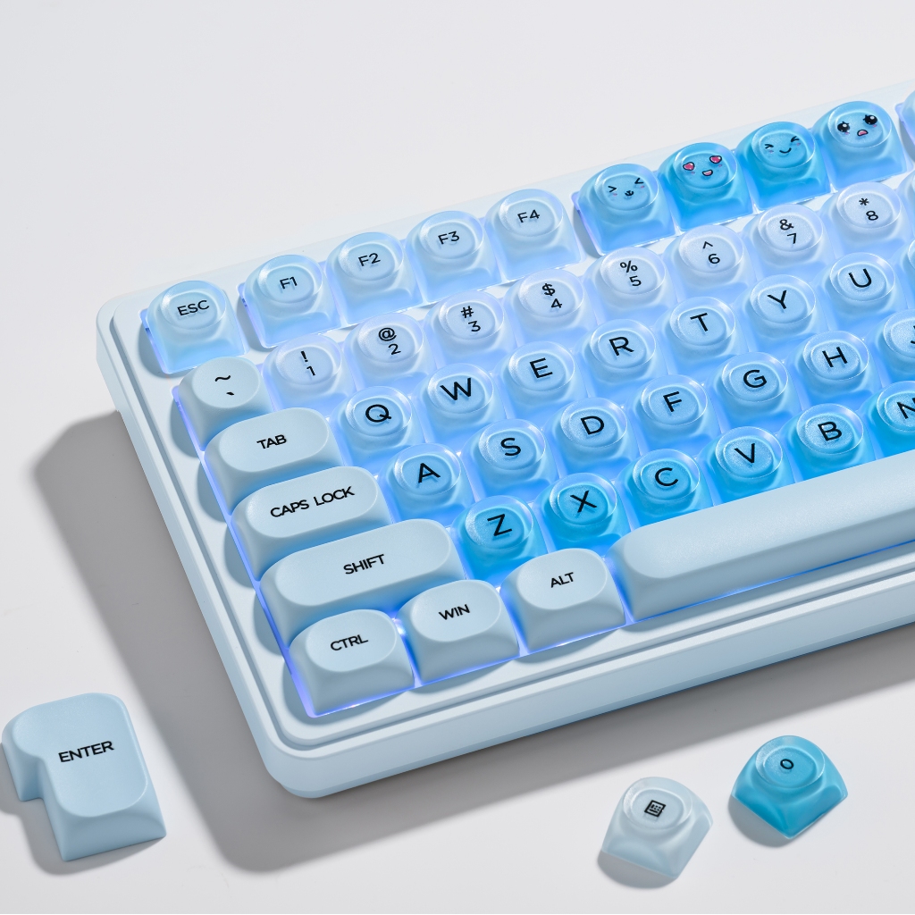 XVX Soft Fantasy Collection Keycaps HOA Profile Blue/Pink/Green/Red Double-shot + UV Gaming/Office F
