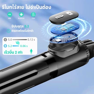 ISKEY ไม้เซลฟี่ขนาดเล็ก Mini ไม้เซลฟี่ หมุน 360° ขาตั้งกล้องมือถือ มีไฟLED สำหรับการถ่ายวิดีโอ Vlog