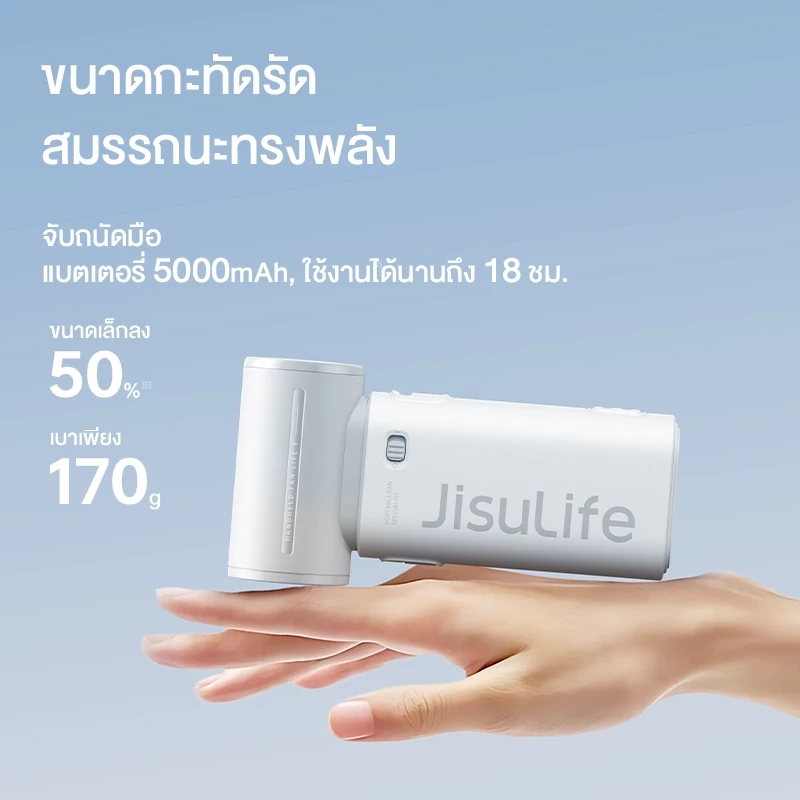 JisuLife handheld fan life9 พัดลมเจ็ท ขนาดเล็ก แบบพกพา 5000mAh ใช้งานได้ 18 ชั่วโมง thumbnail 3