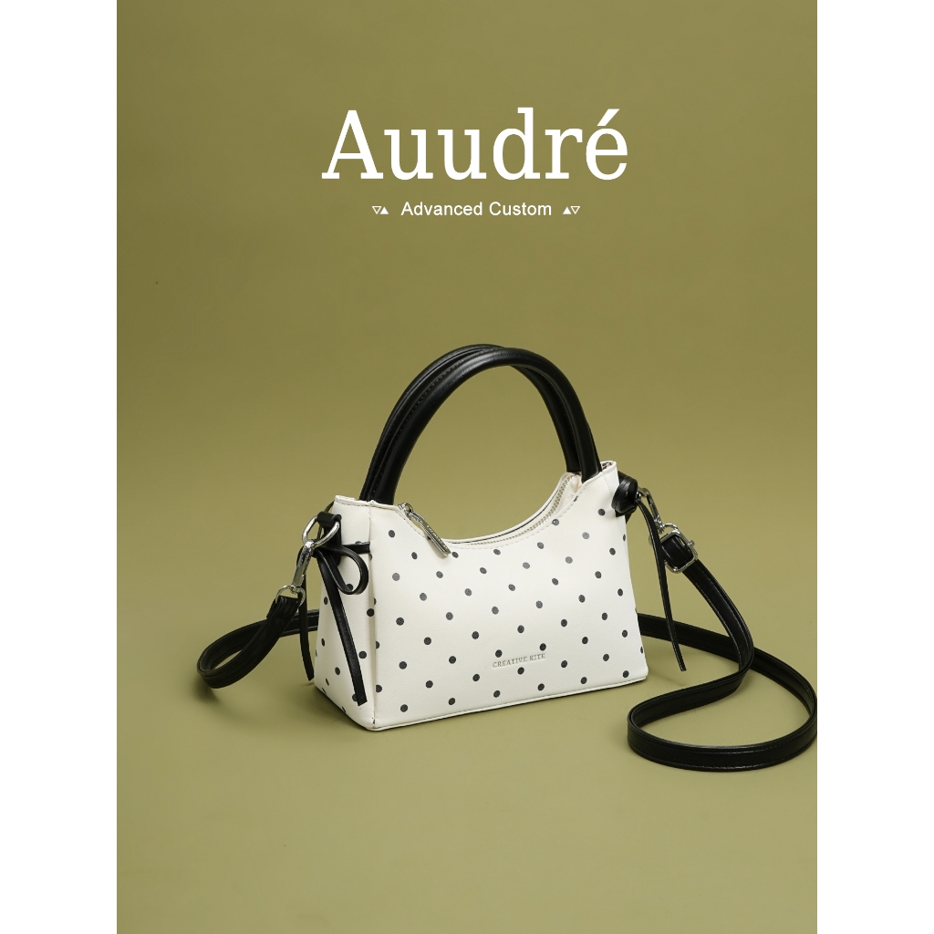 Auudre Polka Dot กระเป๋าถือหญิงทํางาน Commuter Crossbody กระเป๋าใบเล็ก