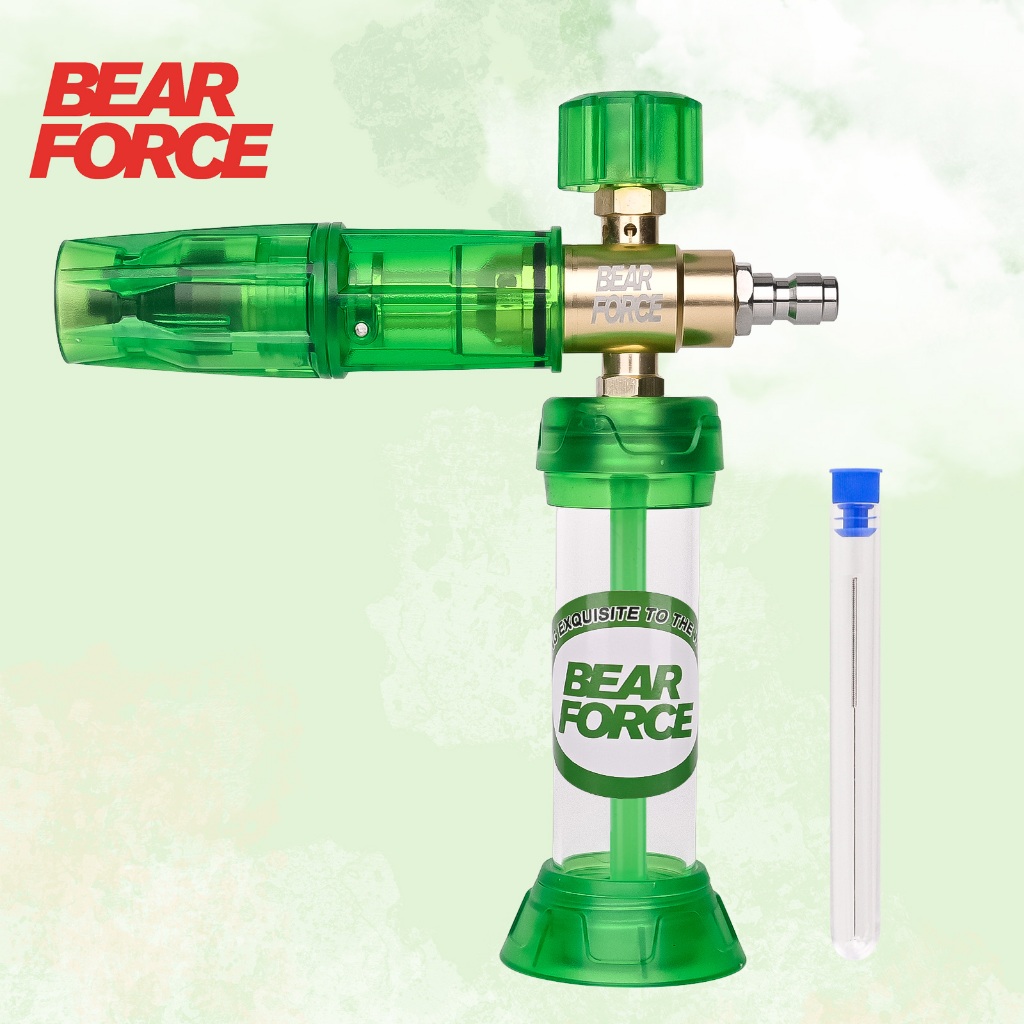 BEAR FORCE อัพเกรดความดันแม่เหล็กดูดมินิโฟม Cannon Pro พร้อมขั้วต่อด่วน 1/4, เครื่องซักผ้าแรงดัน 360° ที่เต้นโฟมหิมะแบบปรับได้, เครื่องจ่ายสบู่ล้างรถสําหรับโฟมหนา