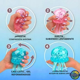 🚀ประเทศไทย🚀NeeDoh Jellyfish Stress Ball เยลลี่ปลาหมึกแมงกะพรุนน้ำตาลลูกบีบของเล่นสำหรับเด็กนักเรียนผู้ใหญ่